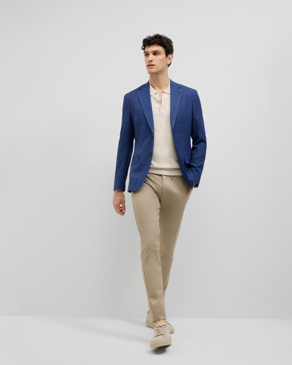 Windowpane Check Blazer, Blue, hi-res